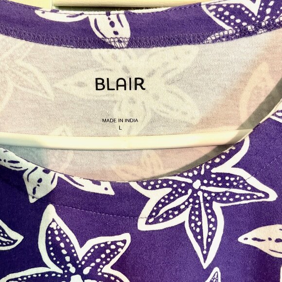 Blair Tunic / Top * Size L * Cotton/Poly * Purple Sea Print * New without Tag - Picture 2 of 3